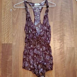 Purple floral romper
